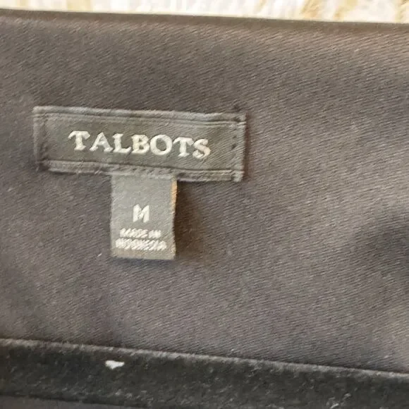 Talbots Dress Size Medium Black Velvet Faux Wrap V Neckline Holiday - Picture 9 of 9